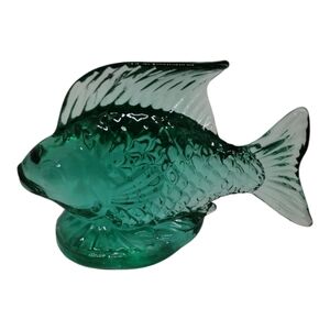 Vintage Silvestri Handcrafted Green Art‎ Glass Fish